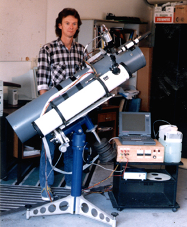 Me and the CCD camera connect to the telescope